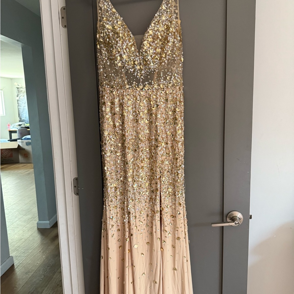 Gold Sequin Evening Gown